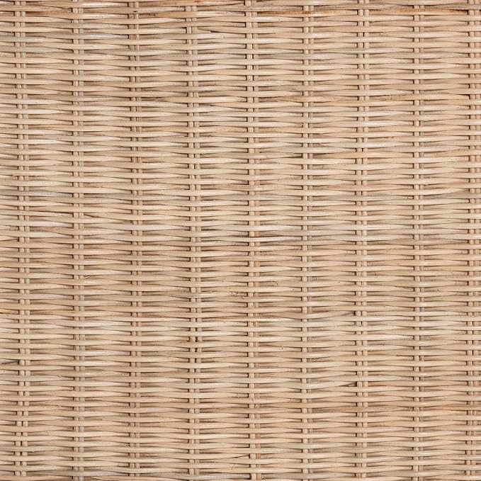 Bali & pari Sumana Bohemian Scallop Natural Rattan and Mahogany Side Table - Image 8