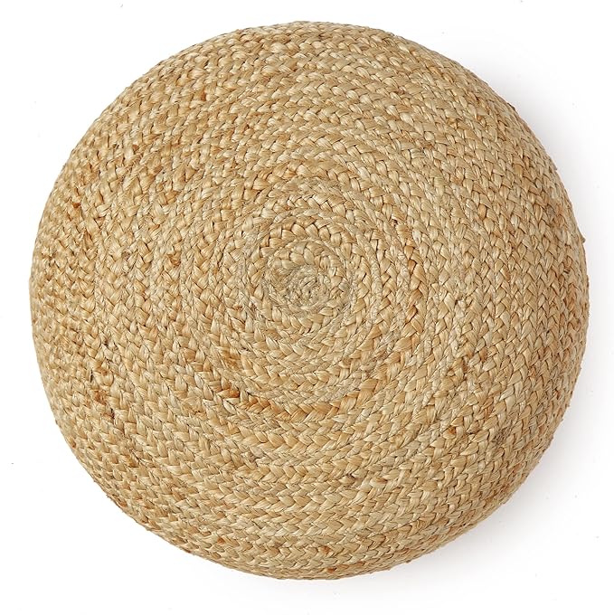· REDEARTH · Jute Circular Low Pouf Ottoman - Image 7