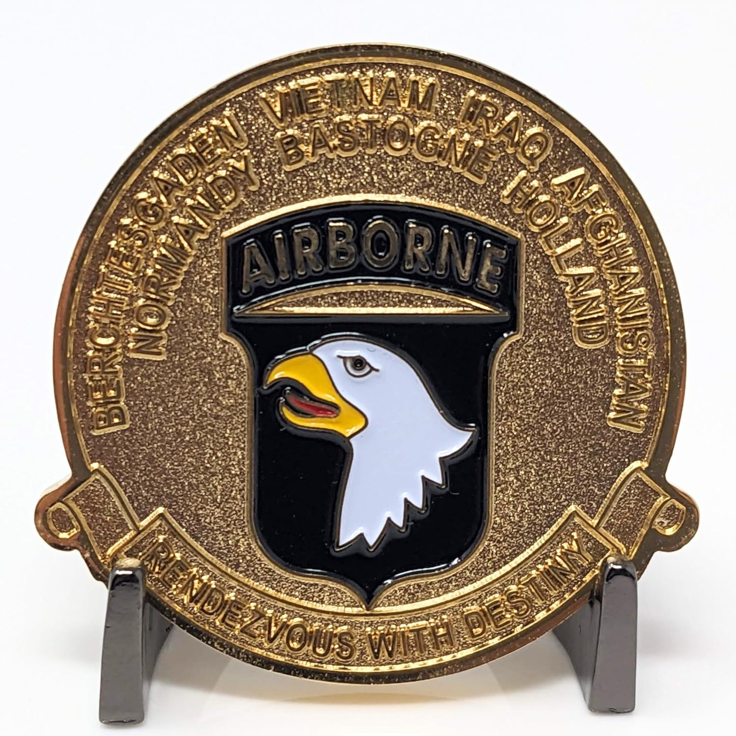 Military Challenge Coin Display Stand - Solid Metal with Anodized Finish - US Vet. Business (Black) (Black Two-Pack)