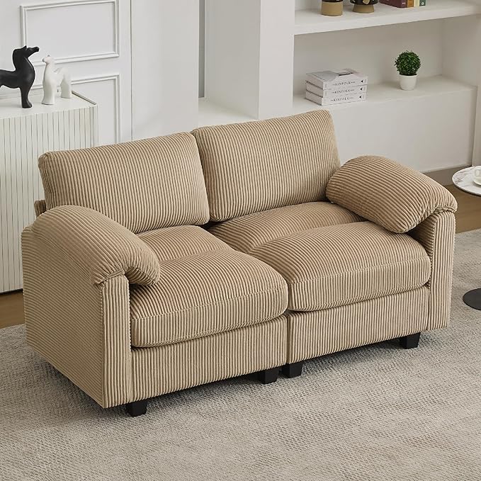 61'' Modular Loveseat Sofa, Extra Deep Seat Cloud Couch by HATPPTO