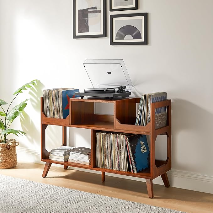 Crosley Furniture Asheville Mid-Century Modern Media Console Record Player Stand - Image 2