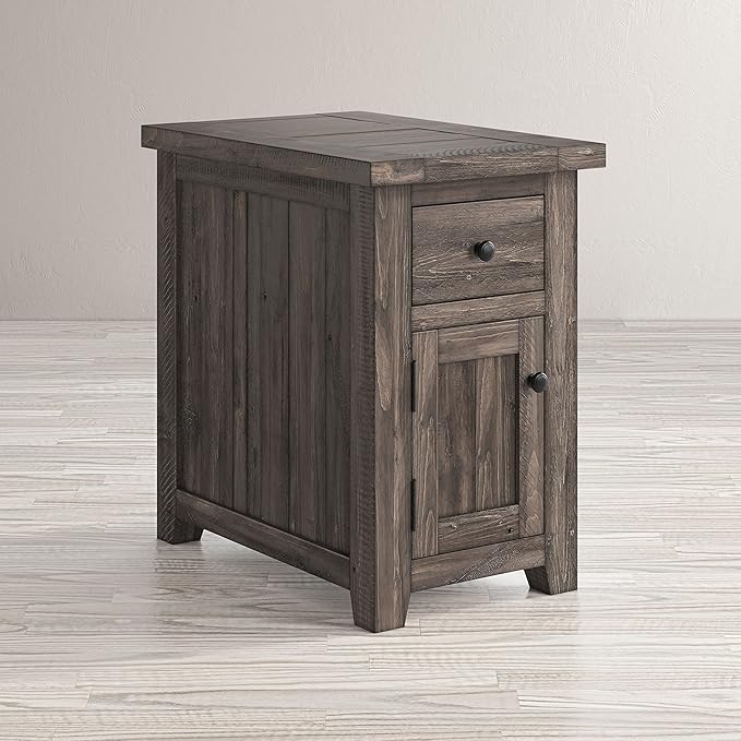 Jofran Madison County Pine Reclaimed Chairside End Table, Barnwood Brown - Image 10