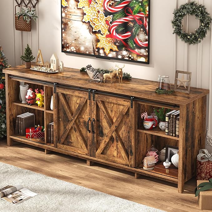 Farmhouse TV Stand for 80 Inch TV - Image 7