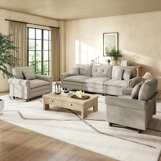 HERA'S HOUSE 3 Pieces Modular Sectional Sofa Sets, Oversized Couch Set by HERASHOUSE