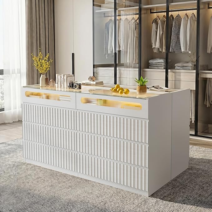 senlin Fluted 8 Drawer Dresser, - Image 9