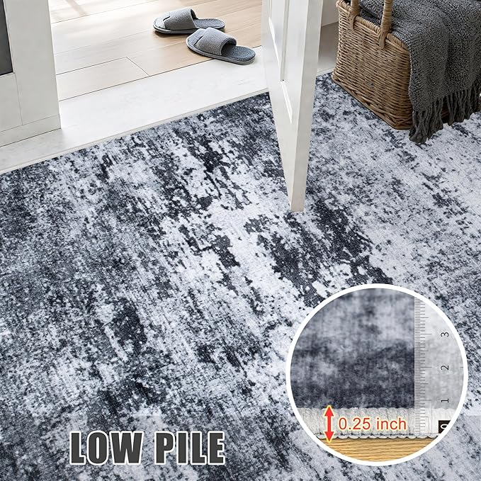 10x12 Area Rug Living Room Rug: Washable Modern Abstract Soft Thin Rug Indoor - Image 7