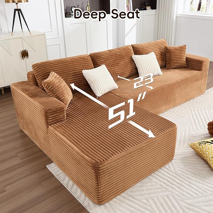 Opiesit 108" Boneless Couches for Living Room, Modular Sectional Sofa - Image 3