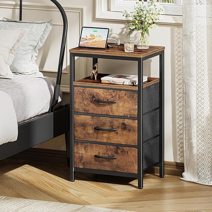 Huuger Nightstands Set of 2, 27.6 Inch End Tables - Image 2