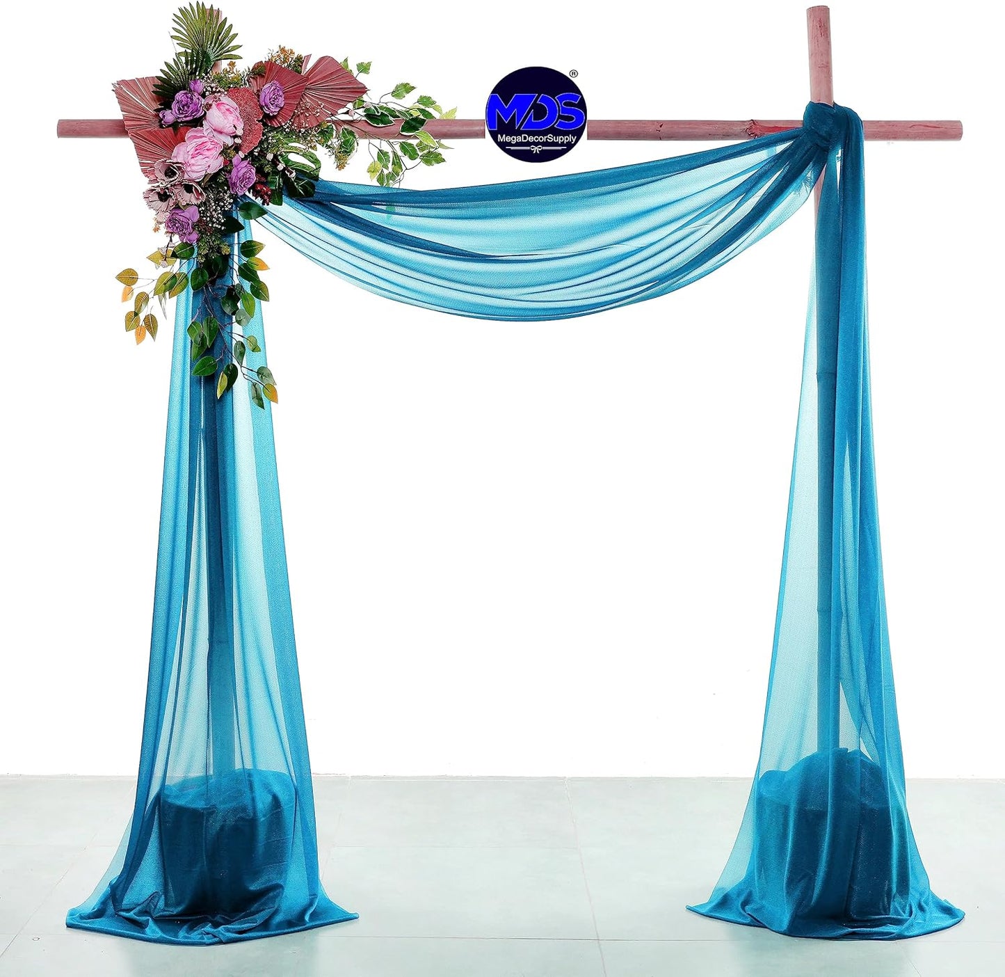 MDS Halloween Chiffon Draping Fabric - 1 Panel, 30" Wide x 50ft Long - Sheer Spooky Arbor & Canopy Drapery for Haunted House Backdrops, Party Ceilings, DIY Costumes & Themed Events - Dark Teal