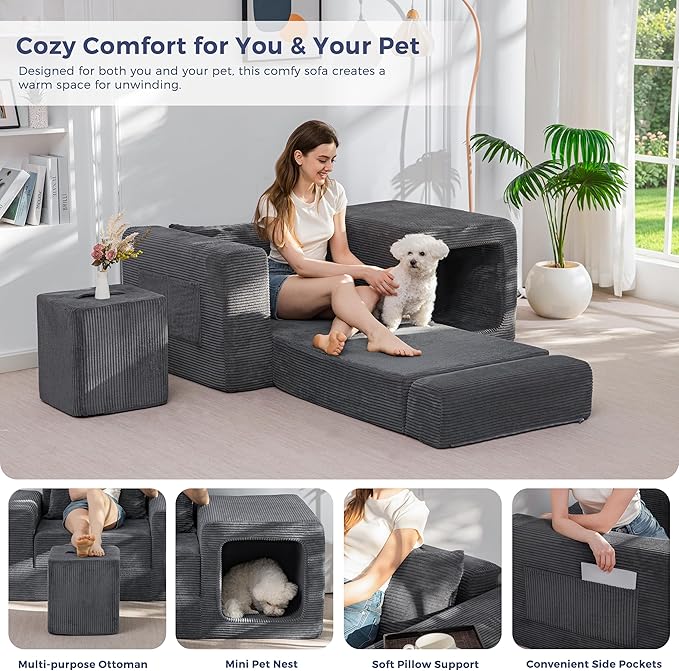 MAXYOYO Folding Sofa Couch, Convertible Floor Sofa - Image 6