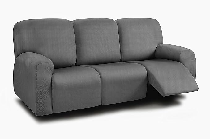 ULTICOR 8-Pieces Recliner Sofa Covers, Yarn Dyed Stretch Reclining Couch Covers by ULTICOR