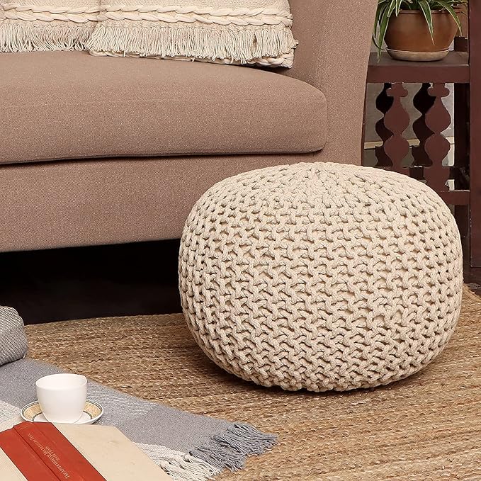 REDEARTH Round Pouf Ottoman - Image 2