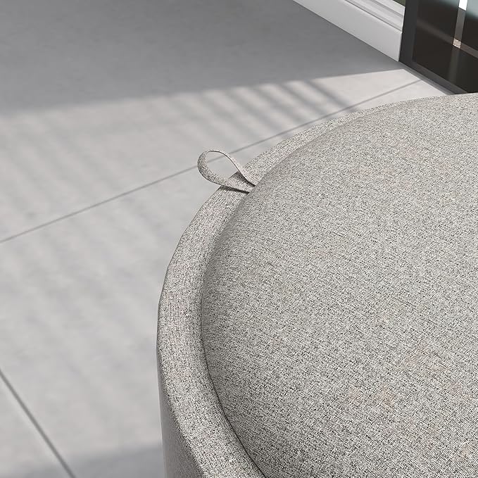 HOMCOM Round Storage Ottoman - Image 8
