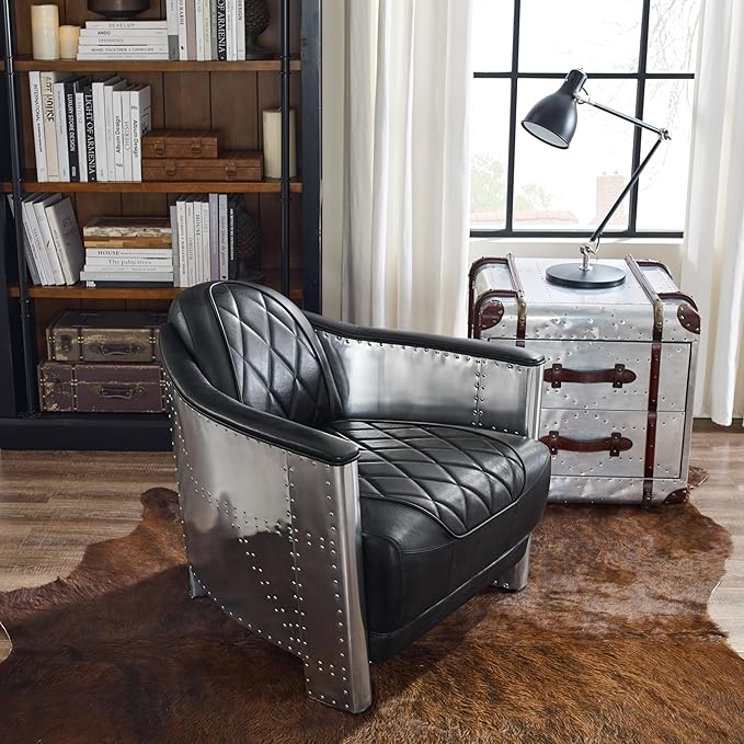 Art Leon Genuine Leather Accent Chairs - Image 9