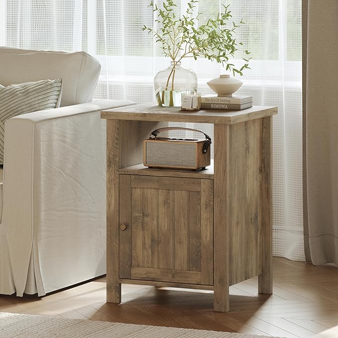 ChooChoo Farmhouse Nightstands Set of 2, Rustic Vintage End Side Table - Image 3