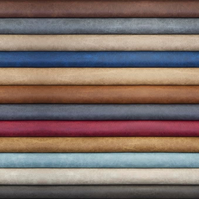 Faux Leather Fabric, Thick Durable Synthetic Repholstery Leather Vinyl - Image 5