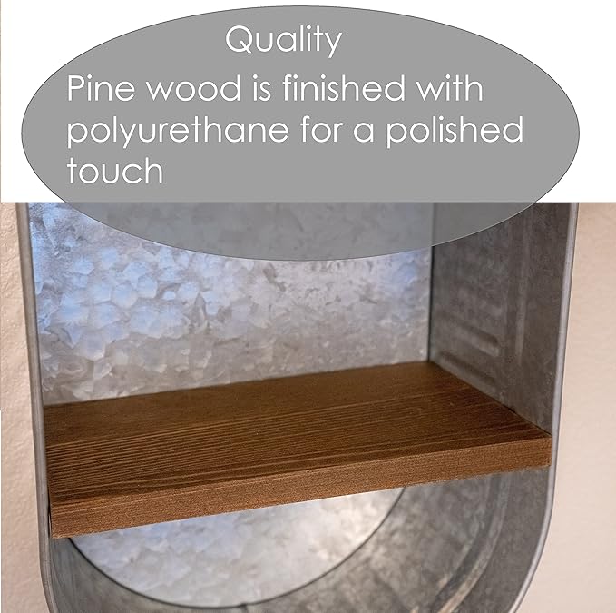 Galvanized Wash Tub with Shelves | Rustic Bathroom Décor | Farmhouse Rustic - Image 7