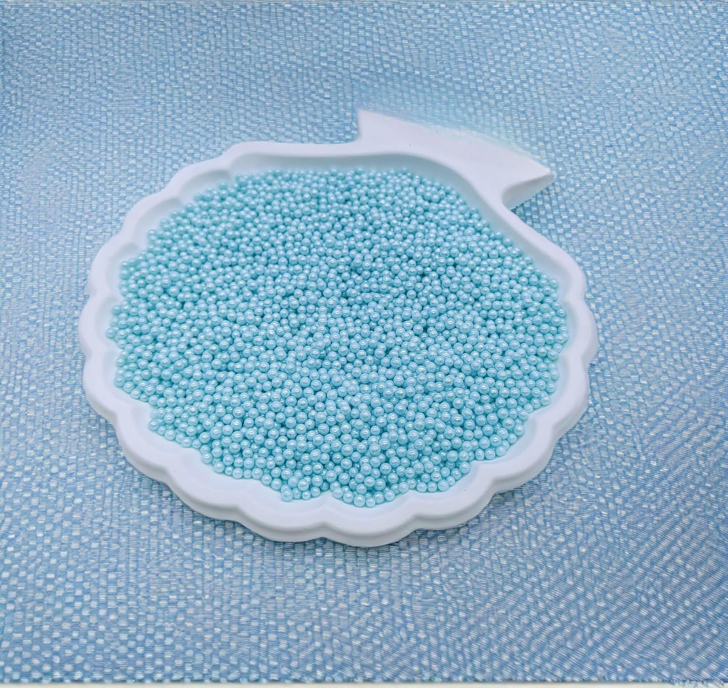 Edible Light Blue Pearl Sugar Sprinkles Candy 2mm Mini Pearls Cake Decorations Cupcake Toppers Cookie Decorating Perfect for Wedding Party Valentine Halloween Christmas Supplies 3OZ