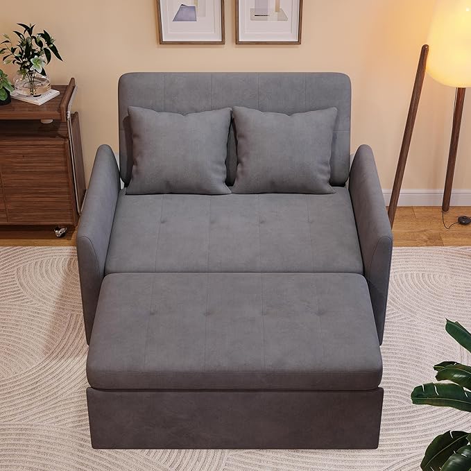 Sleeper Sofa Bed, 3 in 1 Convertible Sleeper Couch Bed Pull Out, Small Loveseat - Image 5