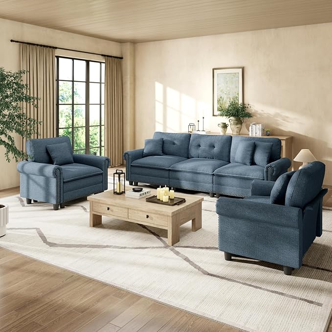 HERA'S HOUSE 3 Pieces Modular Sectional Sofa Sets, Oversized Couch Set by HERASHOUSE