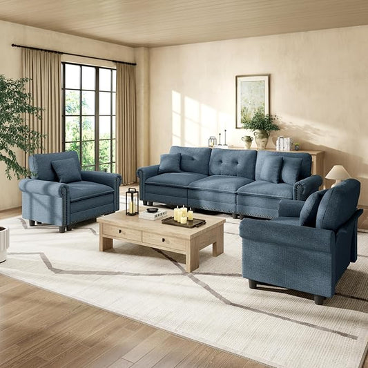 HERA'S HOUSE 3 Pieces Modular Sectional Sofa Sets, Oversized Couch Set by HERASHOUSE