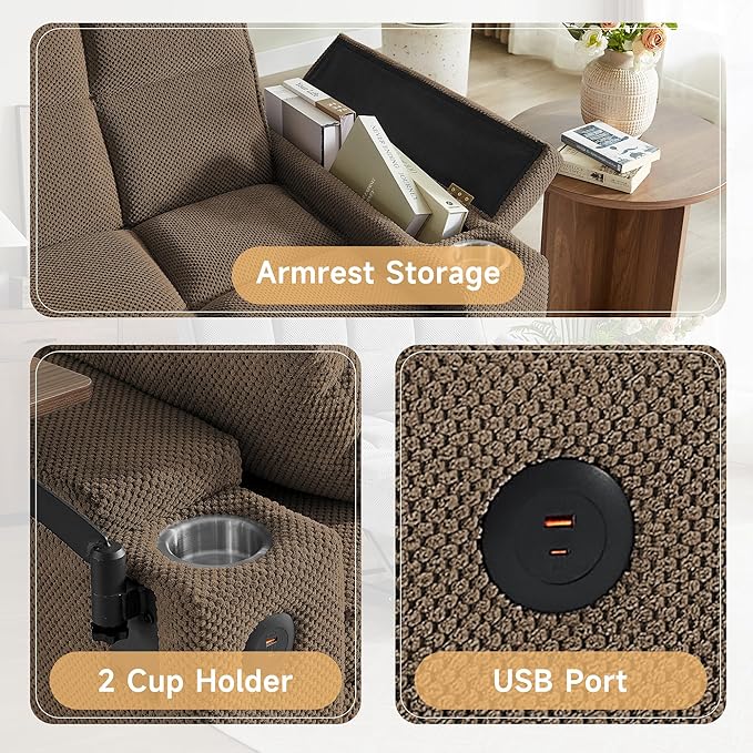 Auvsoce 65'' Chaise Lounge Chair Indoor, 3-in-1 Convertible Sofa Bed - Image 3