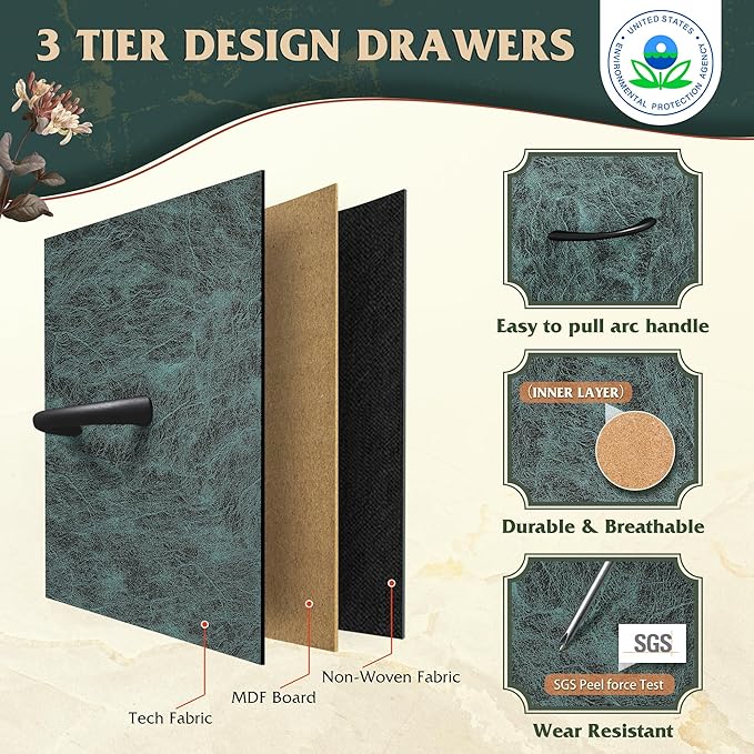 WLIVE Dresser for Bedroom with 5 Drawers, Wide Chest of Drawers, Fabric Dresser - Image 5