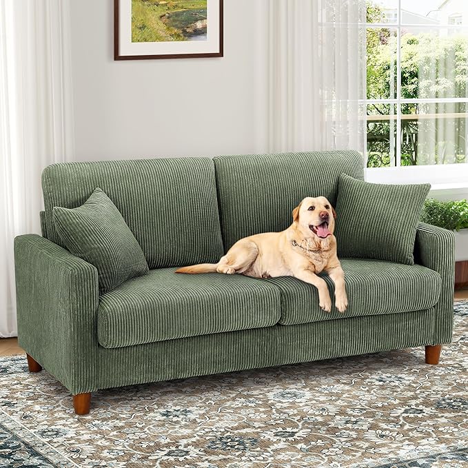 Kidirect 70in Corduroy Couch, Sofas - Image 8