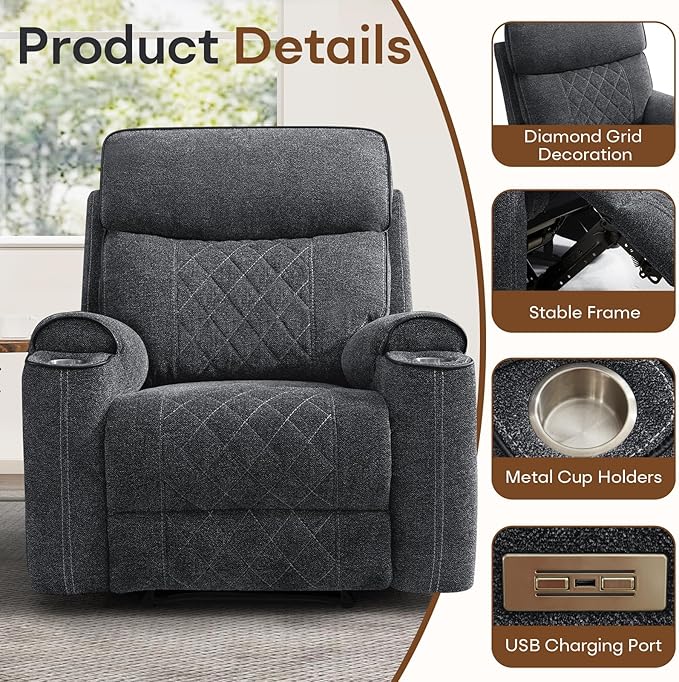 HAOMARKETS Power Oversized Reclining Sofa Couch - Image 4