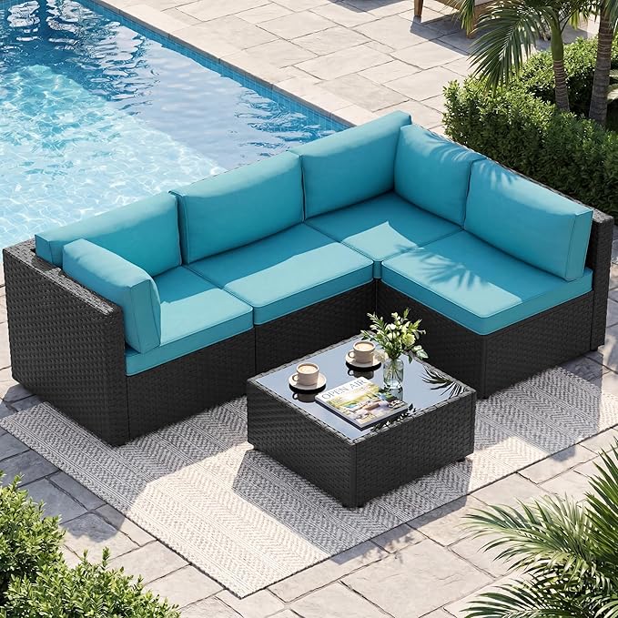 5 Piece Outdoor Patio Furniture Set, All Weather Conversation Set by Shintenchi%7CFurnitureMadeforRealLife