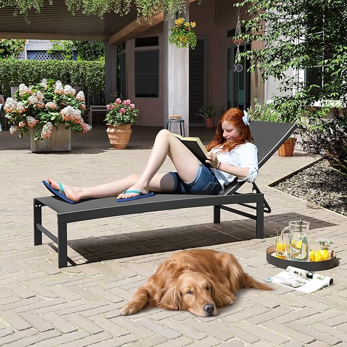 Crestlive Products Outdoor Lounge Chairs, Aluminum Pool Chaise Lounge Chairs - Image 8