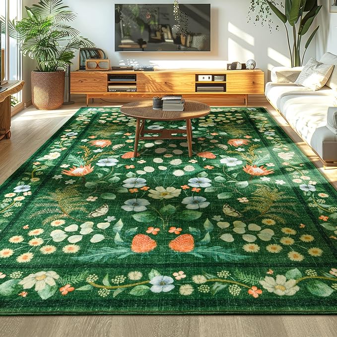 Area Rug for Living Room, Non-Slip Vintage Carpet for Home Office Nursery - Image 3