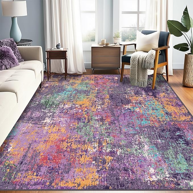 RELEANY Washable Area Rugs 5'x8' Non-Slip Modern Abstract Soft by RELEANY