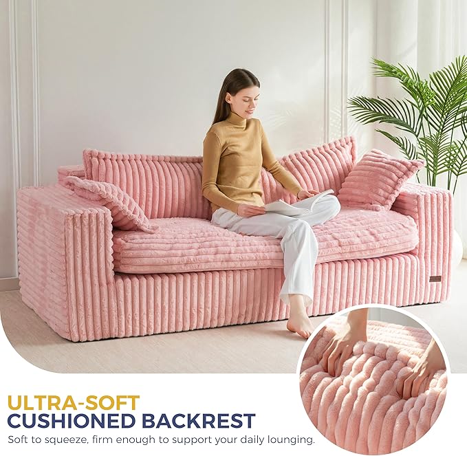 MAXYOYO 76" Bean Bag Sofa Couch, Loveseat Boneless Couch in a Box, Upholstered - Image 7