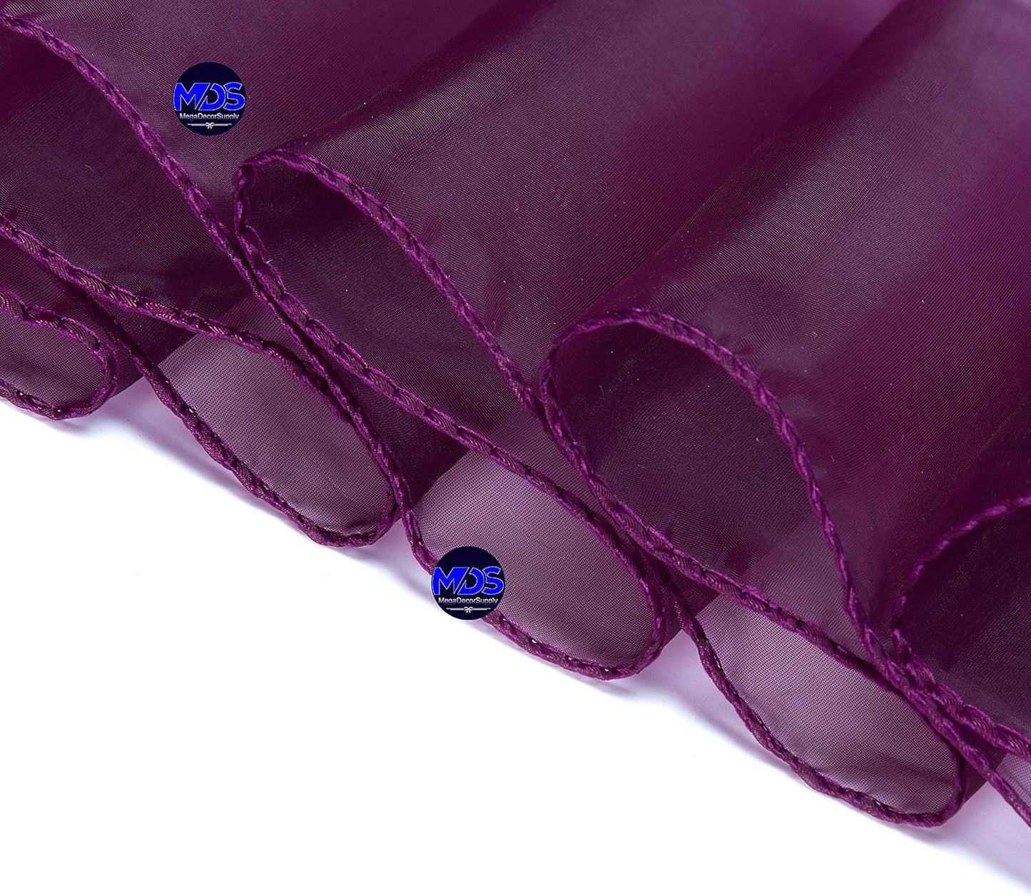 MDS Pack of 200 PCS Organza Chair Sashes Wider Dining Chair Bows Ribbon Tie Back for Wedding Party Birthday Bridal Shower Reception Event Banquet Home Chair Cover Decoration - Eggplant