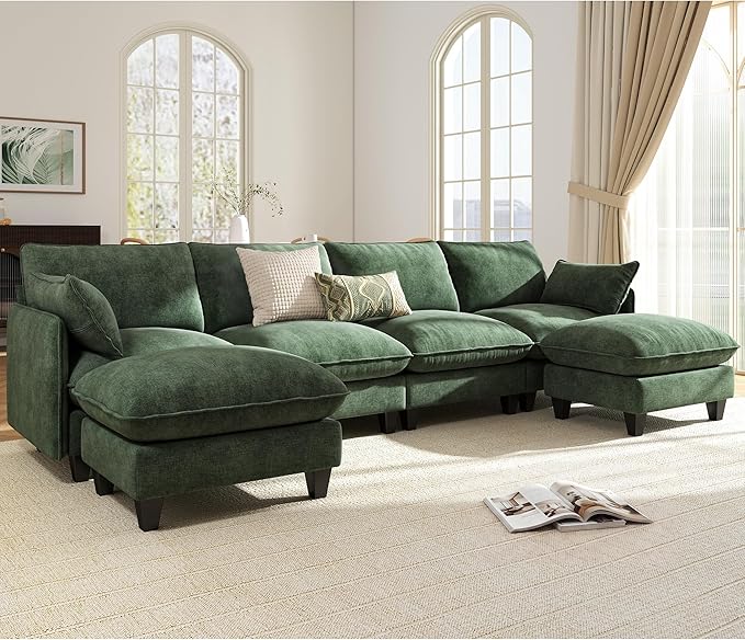 Ihanherry 139" U-Shaped Modular Sectional Couch, Oversized Cloud Sofa by iHanHerry