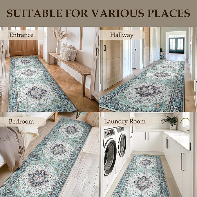 RELEANY Area Rugs 2'x10' Runner Rug Non Slip Washable - Image 3