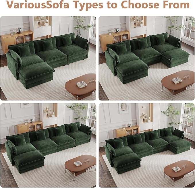 mikibama Luxury Oversized 3 Piece Sofa Set, 2 Pieces of 2 Seater and 1 Piece of - Image 7