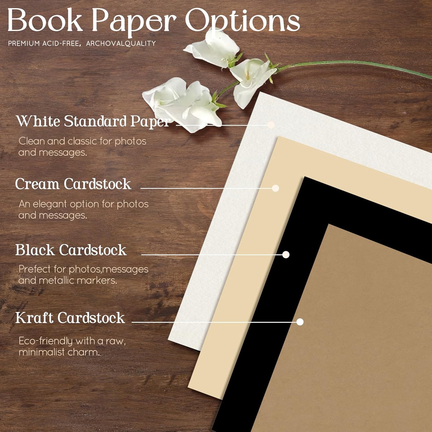 Personalized Wooden Wedding Guest Book, Custom Reception Sign Wooden Guestbook, Wedding Anniversary Birthday Decoration Supplies, Ideal for Photo Wedding Album, Photobooth Guestbook (Dark Walnut)