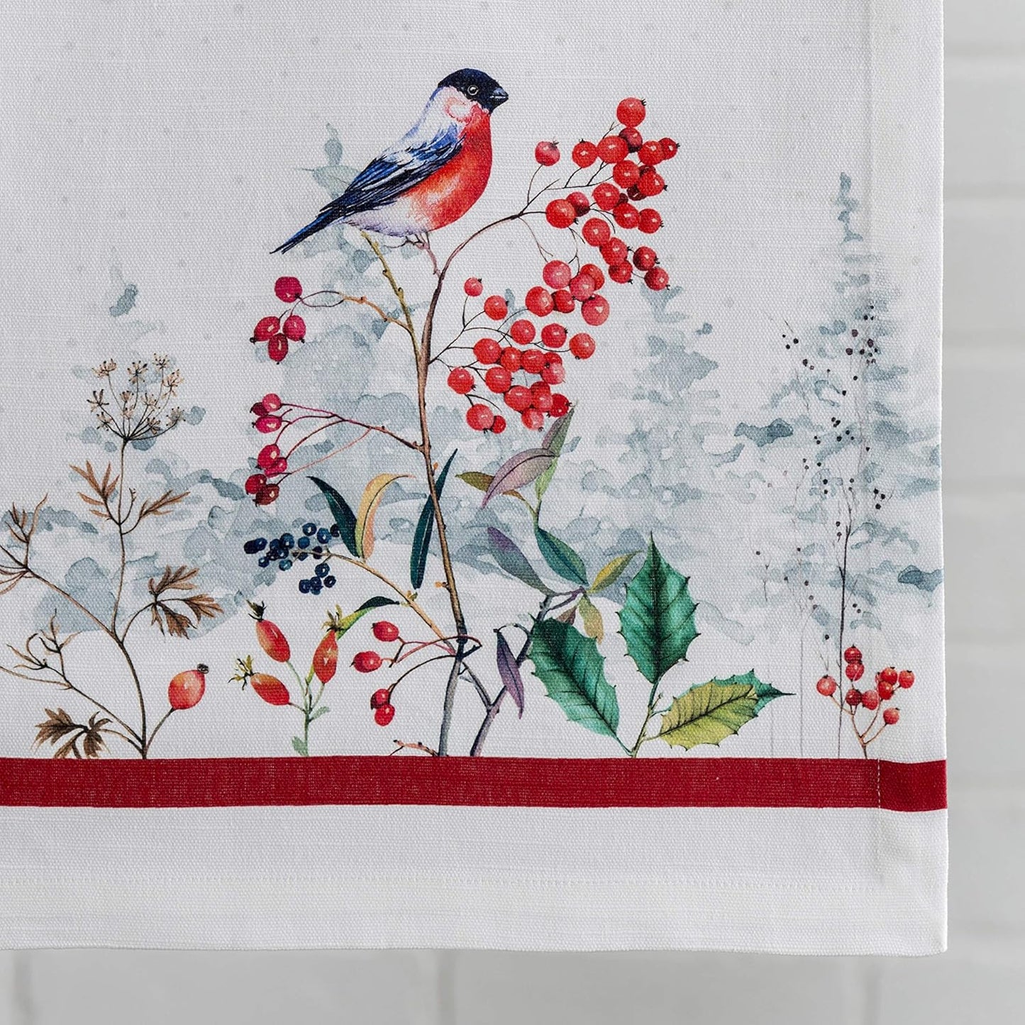 Maison d' Hermine Table Runner 100% Cotton Single Layer Table Runners 90 inches Long Decorative for Home Kitchen Dining Party Baby Shower Wedding Bridal Shower (Morzine, 14.50" x 90")