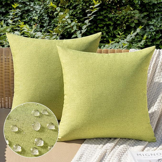 MIULEE Pack of 2 Decorative Outdoor Solid Waterproof Throw Pillow Covers Spring by MIULEE