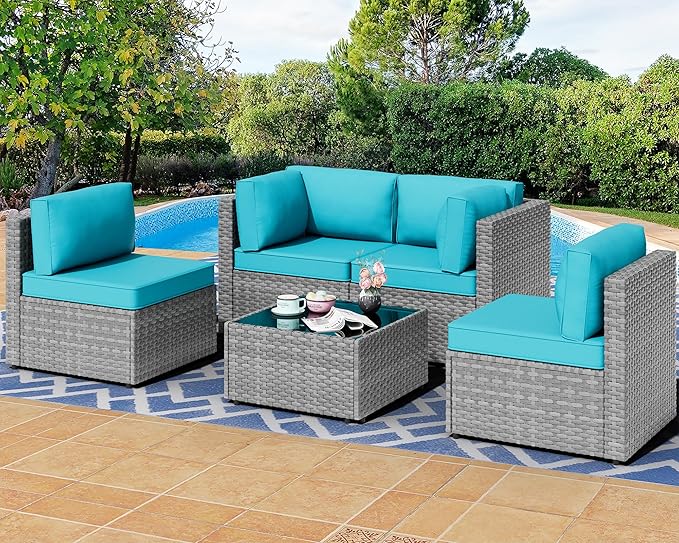 Shintenchi 5 Pieces Outdoor Patio Furniture Sets, Patio Sectional Sofa Couch by Shintenchi%7CFurnitureMadeforRealLife