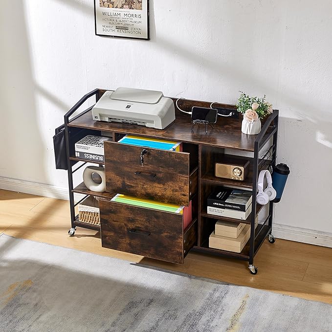45" File Cabinet for Home Office, Mobile Office Storage Cabinet - Image 7
