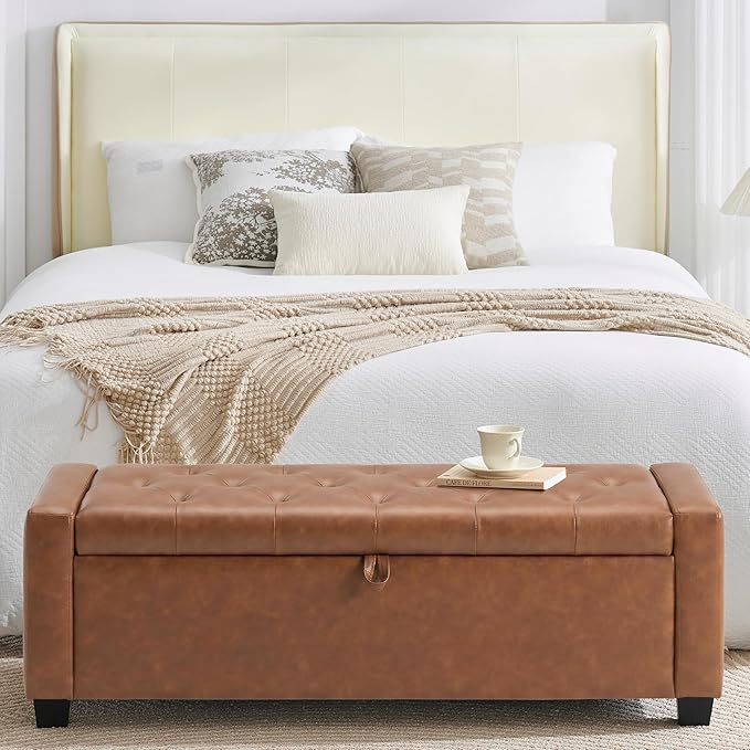 Huatean Home 48" Ottoman with Storage, Storage Ottoman Bench with Safety Hinge - Image 8