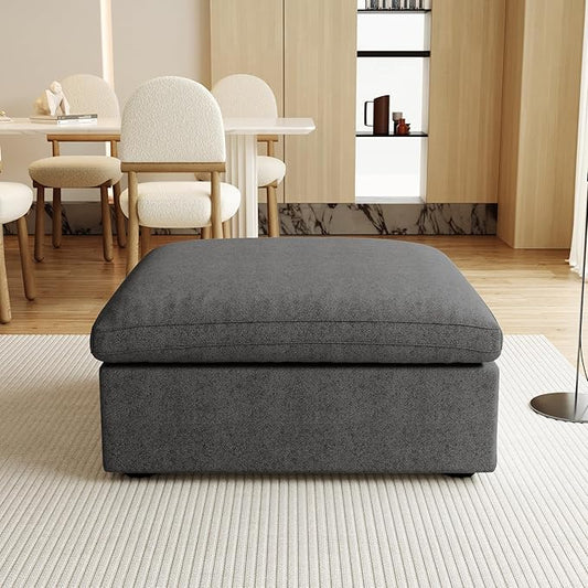 JACH Storage Ottoman for Living Room, Cushion Covers Removable, Minimalist by JACH