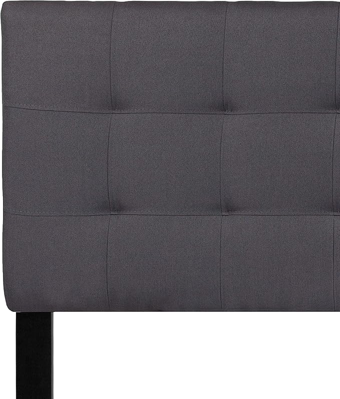 Flash Furniture Bedford Tufted Upholstered Queen Size Headboard in Dark Gray - Image 9