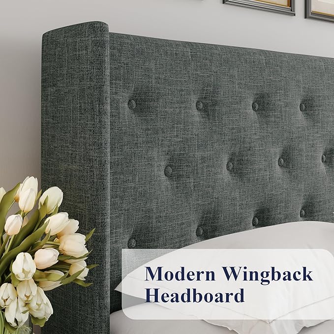 Allewie Queen Size Lift Up Storage Bed, Button Tufted Headboard - Image 4
