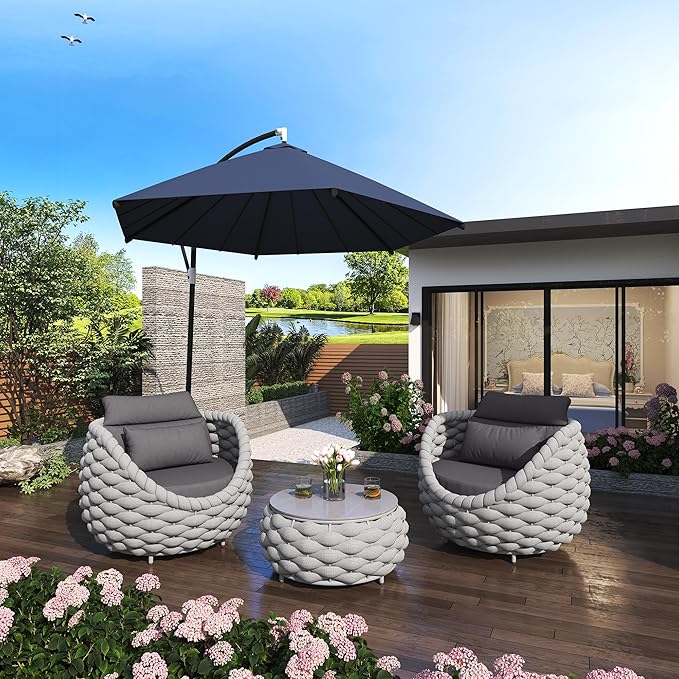 TWT Outdoor Patio Furniture Set, 5 Pieces Aluminum Sectional Sofa, Metal Patio - Image 6