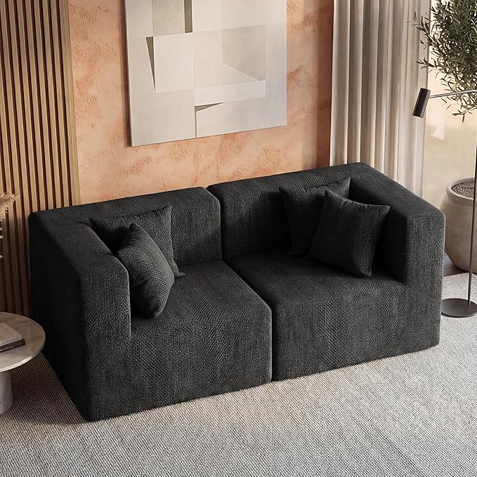 MONVANE 75" Loveseat Sofa, Comfy Chenille Cloud Couch - Image 5