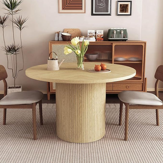 weselon Round Dining Table for 4, Modern Farmhouse Kitchen Table, 47 Inch Small by WelcometoFurnitureSalon